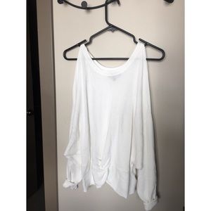 H&M White Sweater with twist knot in front